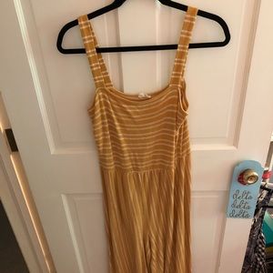 Yellow striped crop jumpsuit